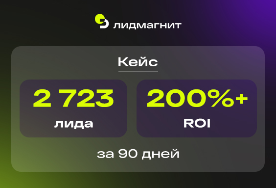 2 723 лида и ROI 200%+ за 90 дней